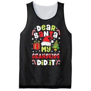 Dear Santa My Grandkids Did It Candy Canes Funny Christmas Mesh Reversible Basketball Jersey Tank