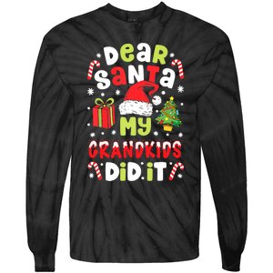 Dear Santa My Grandkids Did It Candy Canes Funny Christmas Tie-Dye Long Sleeve Shirt