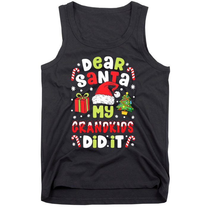 Dear Santa My Grandkids Did It Candy Canes Funny Christmas Tank Top