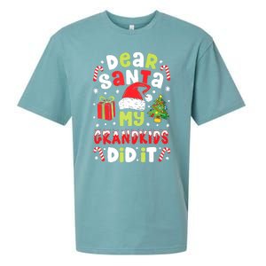 Dear Santa My Grandkids Did It Candy Canes Funny Christmas Sueded Cloud Jersey T-Shirt