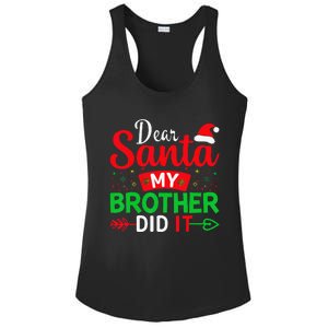 Dear Santa My Brother Did It Ladies PosiCharge Competitor Racerback Tank