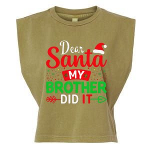 Dear Santa My Brother Did It Garment-Dyed Women's Muscle Tee