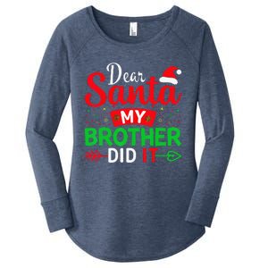 Dear Santa My Brother Did It Women's Perfect Tri Tunic Long Sleeve Shirt