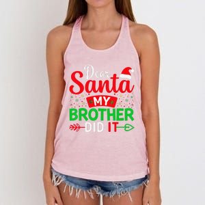 Dear Santa My Brother Did It Women's Knotted Racerback Tank