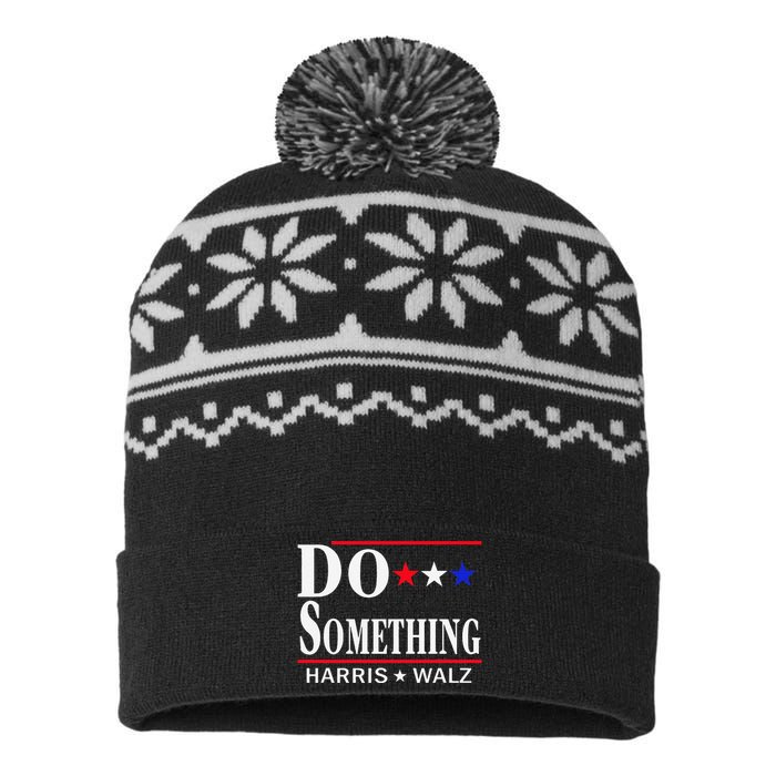 Do Something Michelle Obama Kamala Harris Tim Walz 2024 Gift USA-Made Snowflake Beanie