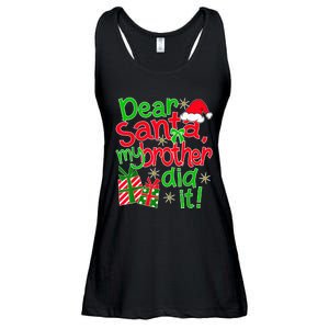 Dear Santa My Brother Did It - Christmas Family Designs Ladies Essential Flowy Tank