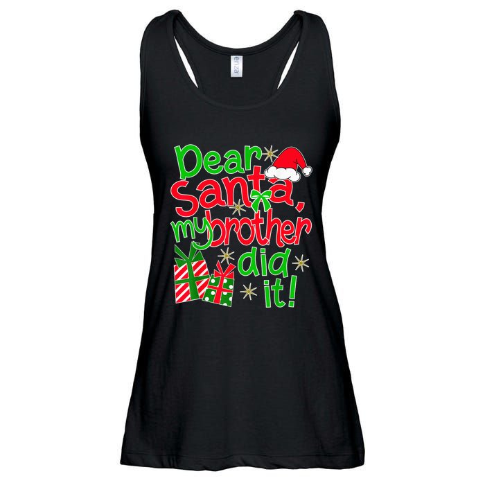 Dear Santa My Brother Did It - Christmas Family Designs Ladies Essential Flowy Tank