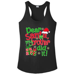 Dear Santa My Brother Did It - Christmas Family Designs Ladies PosiCharge Competitor Racerback Tank