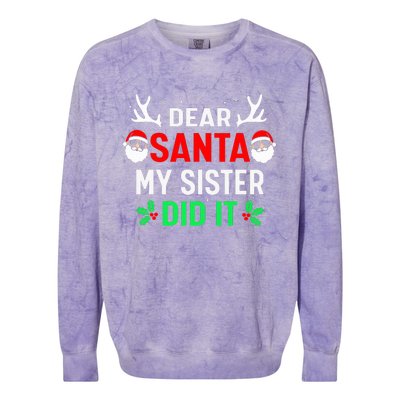 Dear Santa My Sister Did it Funny Christmas Colorblast Crewneck Sweatshirt