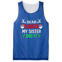 Dear Santa My Sister Did it Funny Christmas Mesh Reversible Basketball Jersey Tank