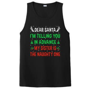 Dear Santa My Sister Is The Naughty One Funny Christmas PosiCharge Competitor Tank