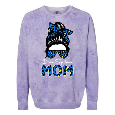 Down Syndrome Mom Hair Bun Colorblast Crewneck Sweatshirt