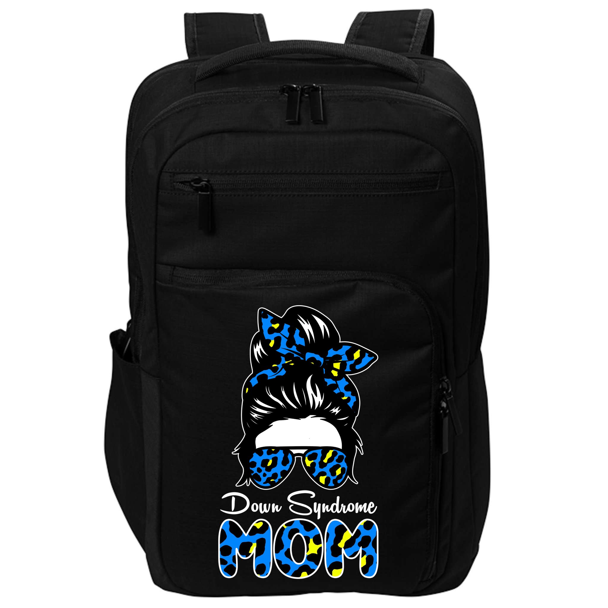 Down Syndrome Mom Hair Bun Impact Tech Backpack
