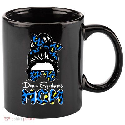 Down Syndrome Mom Hair Bun 11oz C Handle Ceramic Mug