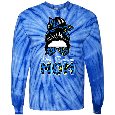 Down Syndrome Mom Hair Bun Tie-Dye Long Sleeve Shirt