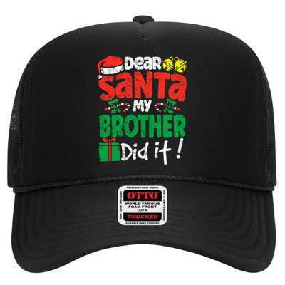 Dear Santa, My Brother Did It! Christmas Family Pajama Set High Crown Mesh Back Trucker Hat