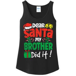 Dear Santa, My Brother Did It! Christmas Family Pajama Set Ladies Essential Tank