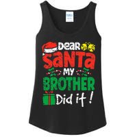 Dear Santa, My Brother Did It! Christmas Family Pajama Set Ladies Essential Tank