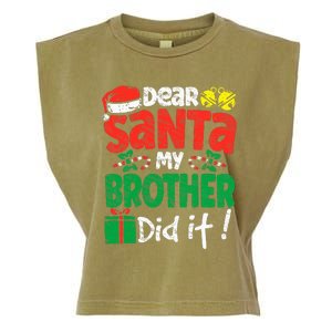 Dear Santa, My Brother Did It! Christmas Family Pajama Set Garment-Dyed Women's Muscle Tee