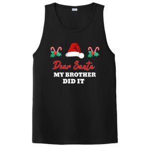 Dear Santa My Brother Did It Funny Christmas Gift PosiCharge Competitor Tank