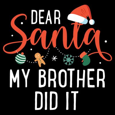 Dear Santa My Brother Did It Family Christmas T-Shirt