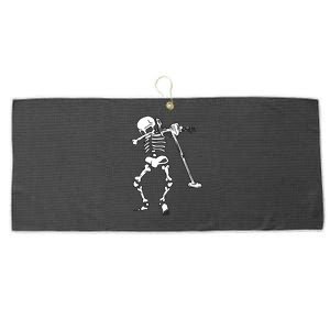 Dabbing Skeleton Metal Detector Halloween Funny Dab Humor Cool Gift Large Microfiber Waffle Golf Towel