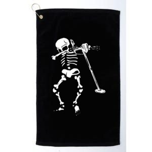 Dabbing Skeleton Metal Detector Halloween Funny Dab Humor Cool Gift Platinum Collection Golf Towel