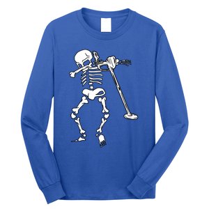 Dabbing Skeleton Metal Detector Halloween Funny Dab Humor Cool Gift Long Sleeve Shirt