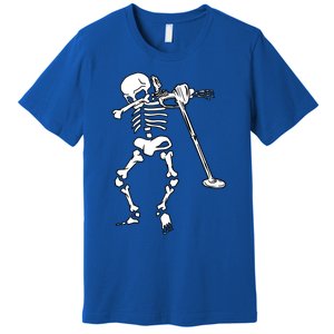 Dabbing Skeleton Metal Detector Halloween Funny Dab Humor Cool Gift Premium T-Shirt