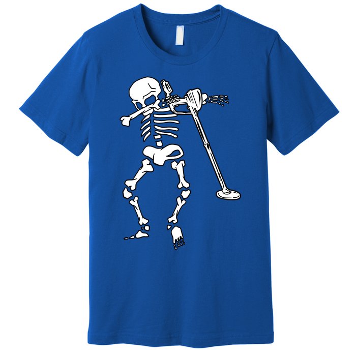 Dabbing Skeleton Metal Detector Halloween Funny Dab Humor Cool Gift Premium T-Shirt