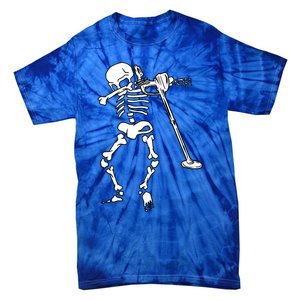 Dabbing Skeleton Metal Detector Halloween Funny Dab Humor Cool Gift Tie-Dye T-Shirt