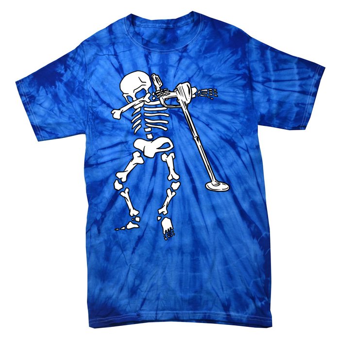 Dabbing Skeleton Metal Detector Halloween Funny Dab Humor Cool Gift Tie-Dye T-Shirt