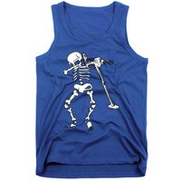 Dabbing Skeleton Metal Detector Halloween Funny Dab Humor Cool Gift Tank Top