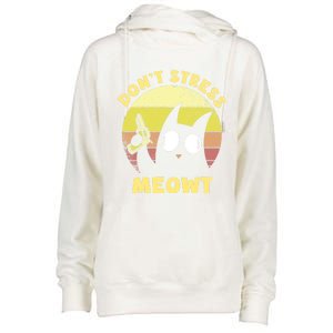 Dont Stress Meow Kitty Ca Dont Stress Meowt Gift Womens Funnel Neck Pullover Hood