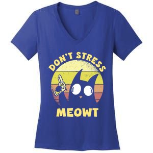 Dont Stress Meow Kitty Ca Dont Stress Meowt Gift Women's V-Neck T-Shirt