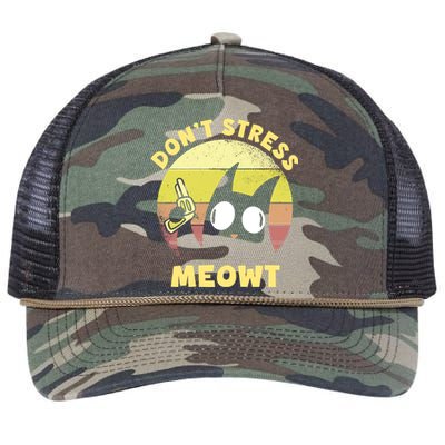 Dont Stress Meow Kitty Ca Dont Stress Meowt Gift Retro Rope Trucker Hat Cap