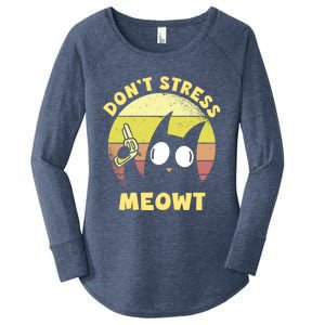 Dont Stress Meow Kitty Ca Dont Stress Meowt Gift Women's Perfect Tri Tunic Long Sleeve Shirt