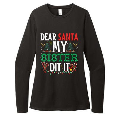 Dear Santa My Sister Did It Christmas Matching Family Womens CVC Long Sleeve Shirt