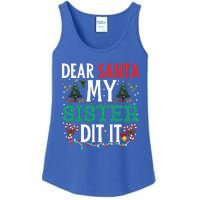 Dear Santa My Sister Did It Christmas Matching Family Ladies Essential Tank