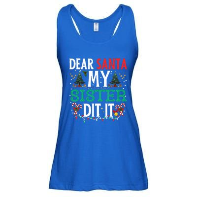 Dear Santa My Sister Did It Christmas Matching Family Ladies Essential Flowy Tank