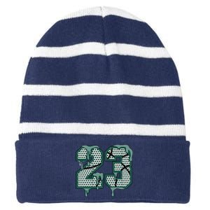 Dripping Sauce Matching Oxidized Green 4s Striped Beanie with Solid Band