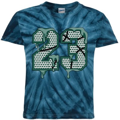 Dripping Sauce Matching Oxidized Green 4s Kids Tie-Dye T-Shirt