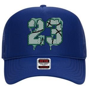 Dripping Sauce Matching Oxidized Green 4s High Crown Mesh Back Trucker Hat