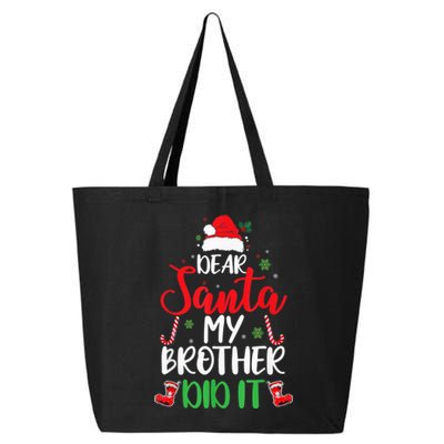 Dear Santa My Brother Did It Funny Christmas Pajama 25L Jumbo Tote