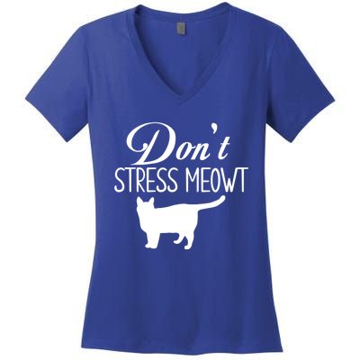 Dont Stress Meowt Gift Women's V-Neck T-Shirt