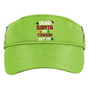 Dear Santa My Cousin Did It Buffalo Plaid Christmas Pajama Adult Drive Performance Visor