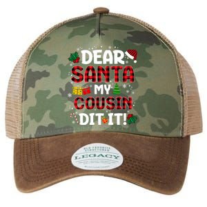 Dear Santa My Cousin Did It Buffalo Plaid Christmas Pajama Legacy Tie Dye Trucker Hat