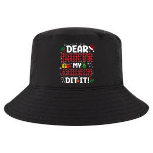 Dear Santa My Cousin Did It Buffalo Plaid Christmas Pajama Cool Comfort Performance Bucket Hat