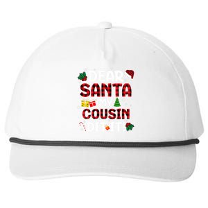 Dear Santa My Cousin Did It Buffalo Plaid Christmas Pajama Snapback Five-Panel Rope Hat