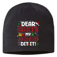 Dear Santa My Cousin Did It Buffalo Plaid Christmas Pajama Sustainable Beanie